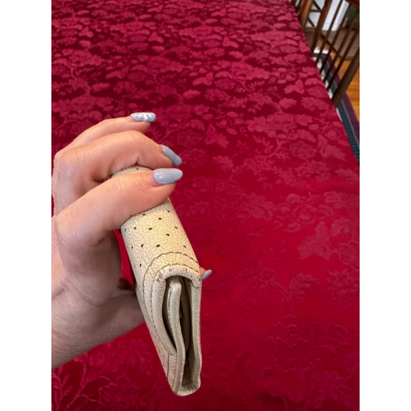 Prada Off-White Perforated Leather Compact Snap Wallet - Picture 9 of 13